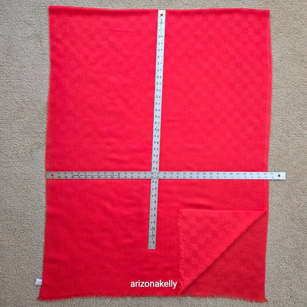 NWOT Coral Red Cashmere & Silk Scarf